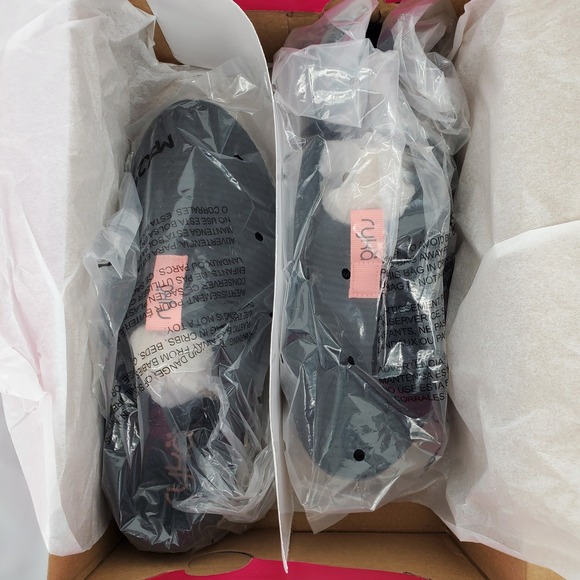 Ryka Echo Mule 2 Womens 6M Lifestyle Faux Fur Trim Slip-On Sneakers Black New - Picture 6 of 8